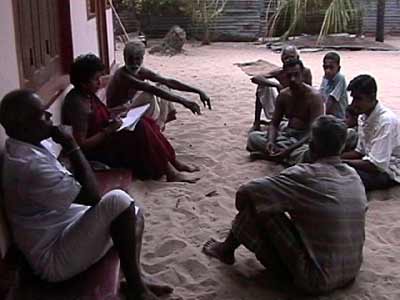 �Let the Villagers be Heard' village meeting at Tambiluvil, Ampara dist. on 2 July 2004.