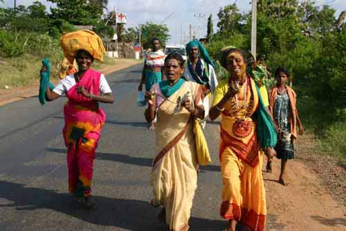 2005 Kataragama Pada Yatra photo no. 04: Dancing in 'No Man's Land
' between Govt and LTTE controlled areas