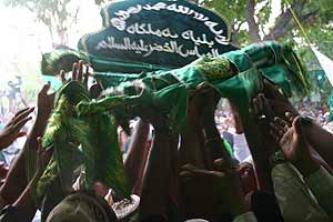 The Islamic flag is hoisted at the auspicious moment at Kataragama